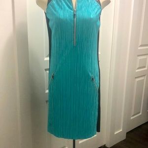 Teal with a black stripes down the sides